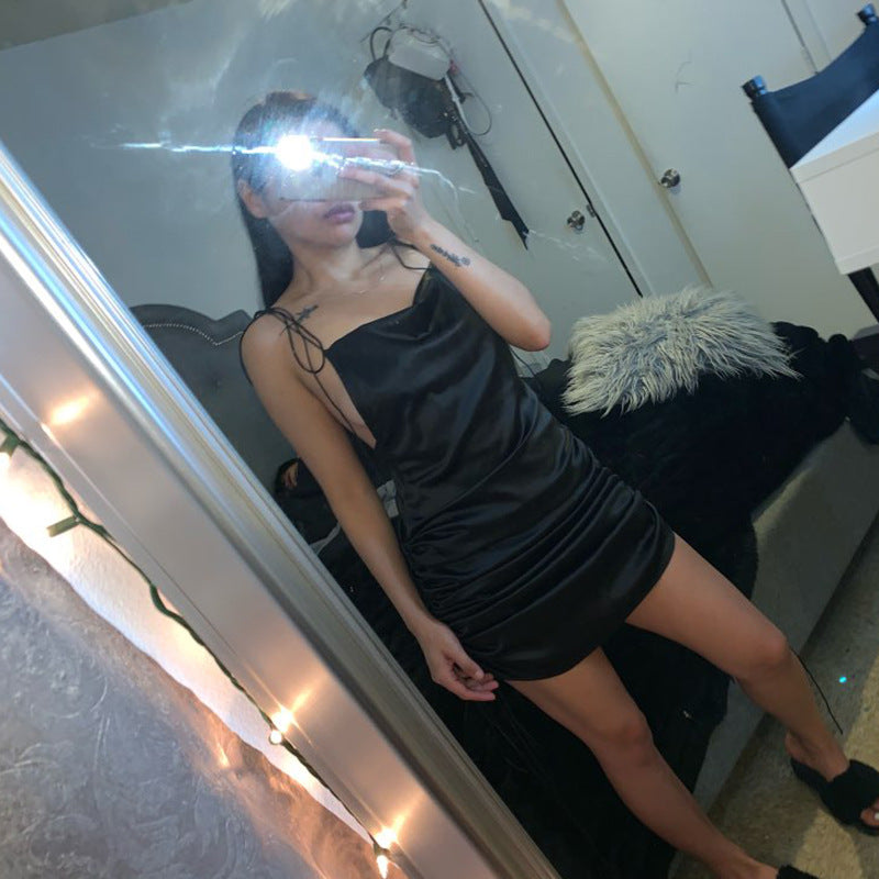 Summer Women's Explosion Short Skirt Strap Sexy Backless Nightclub Dress