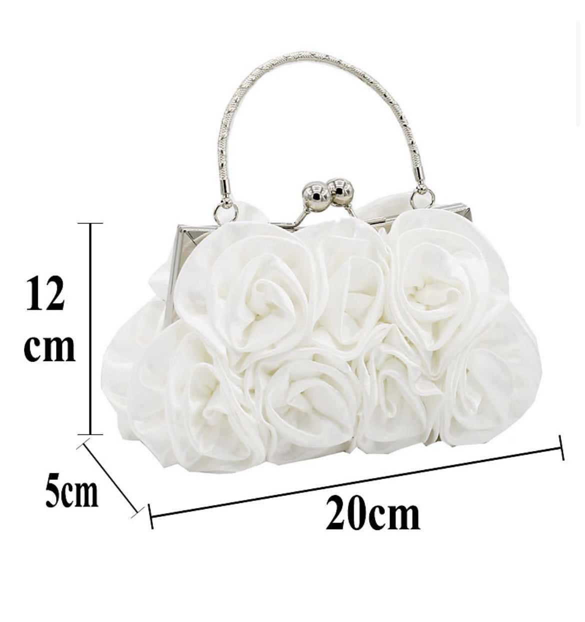satin flower cloth bag handmade sewing 14 roses dinner bag satin cloth dress bag bride bag Damenhandtaschen, Damen-Clutch-Taschen, Satin, Hochzeit, Party, Valentinstag, Blumenmuster