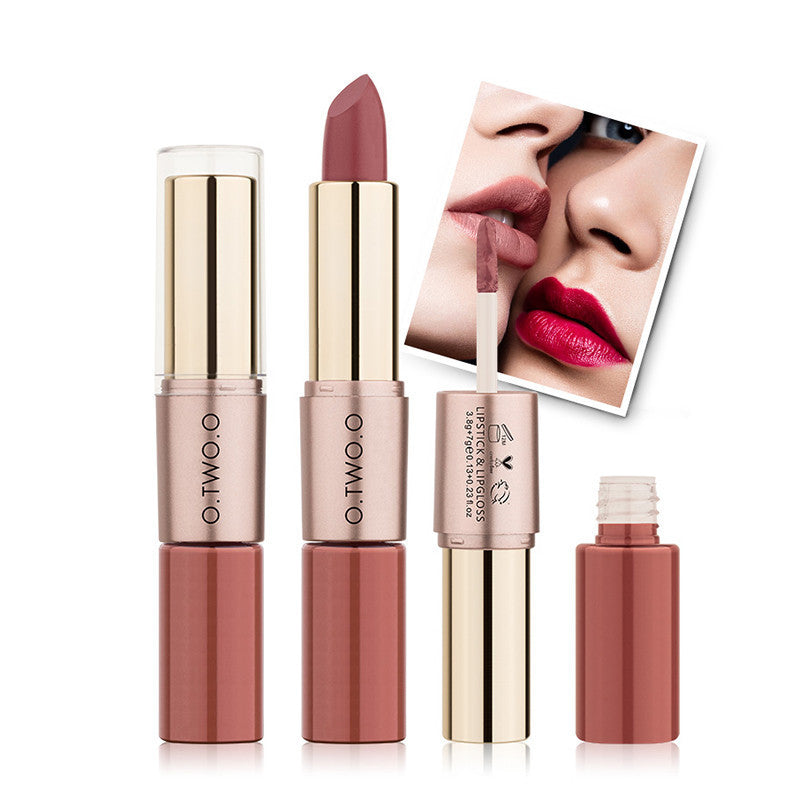 O.TWO.O Double Matte Lip Gloss Lipstick 2 in 1
