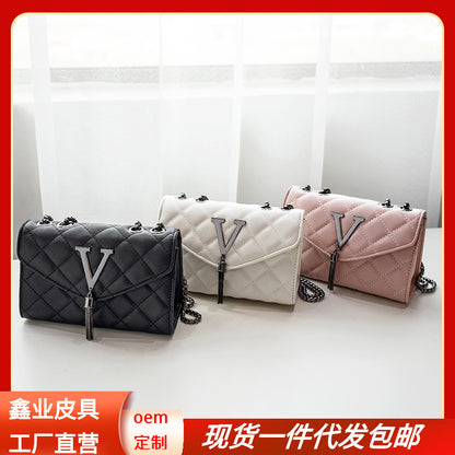 Bags for women elegant rhombus small square bags 2024 new fashion tassel decorative chain shoulder crossbody bag trendy